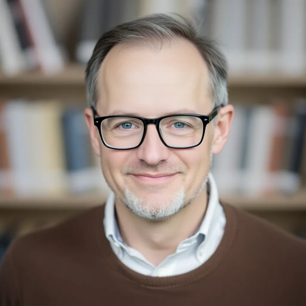 Porträt eines männlichen Projektmanagers mittleren Alters mit Brille