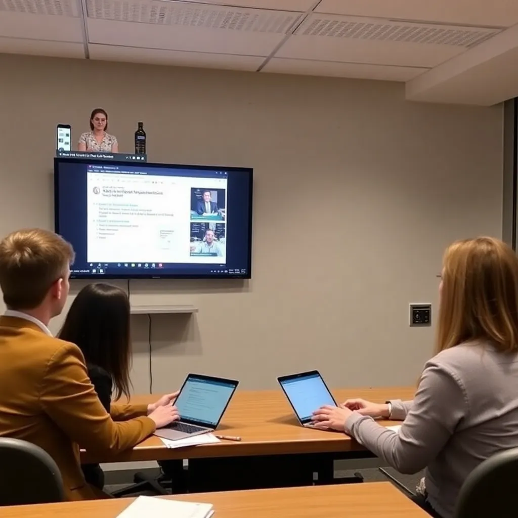 Professionelle präsentieren ihre Projektarbeiten bei einer virtuellen Präsentation